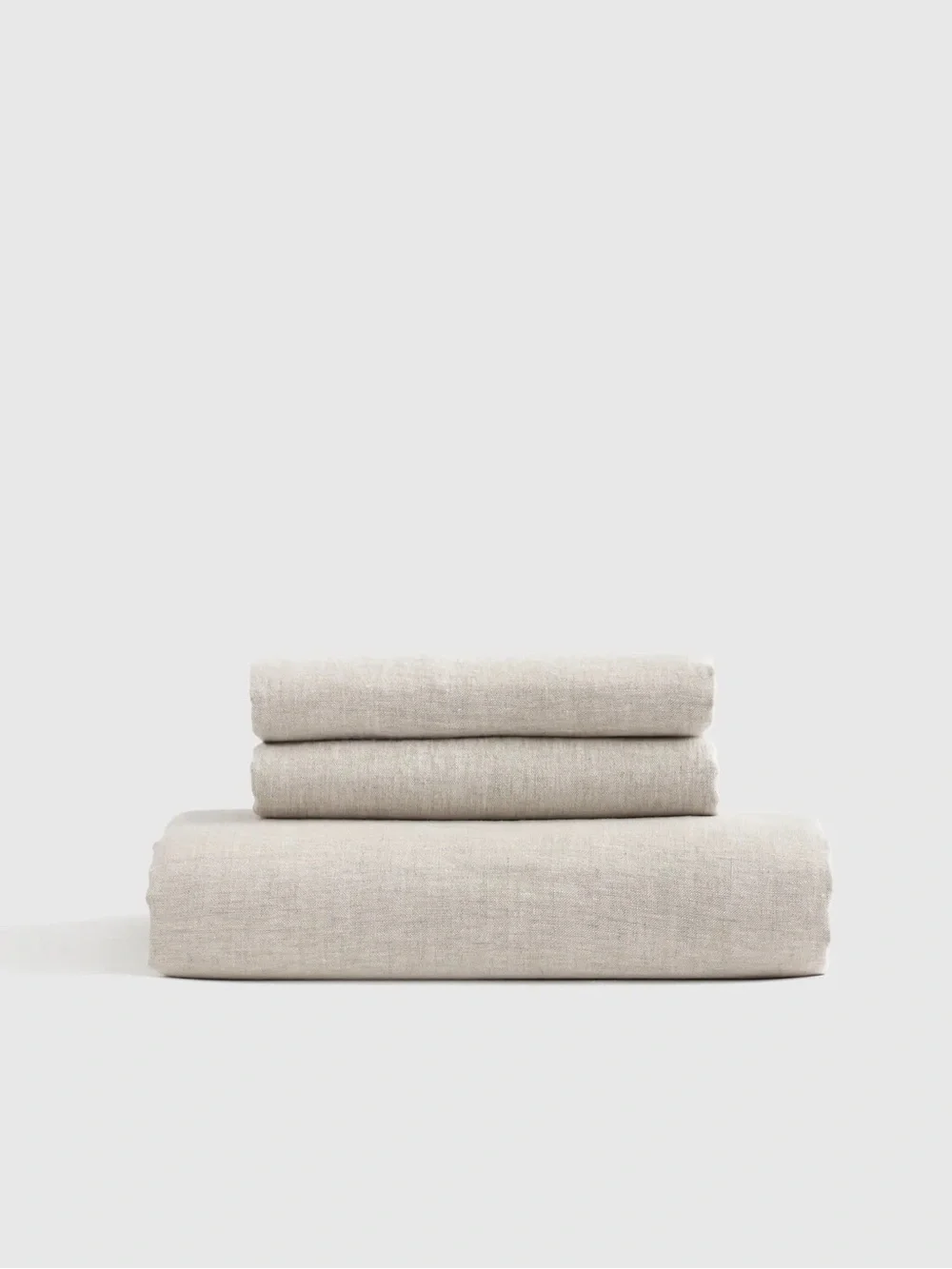 New Quince European Linen Fitted Sheet Set Queen - Natural Chambray $124